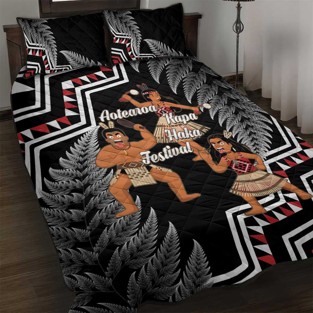 Aotearoa Kapa Haka Quilt Bed Set 2025 Festival - Traditional Maori Dance LT14 Black - Polynesian Pride