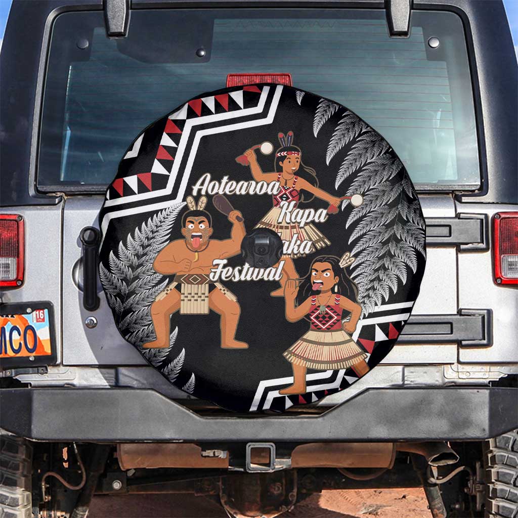 Aotearoa Kapa Haka Spare Tire Cover 2025 Festival - Traditional Maori Dance LT14 Black - Polynesian Pride