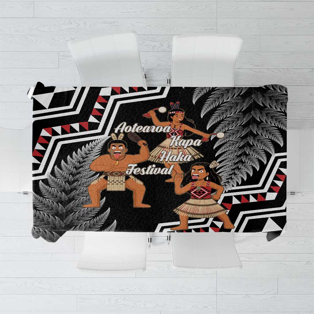 Aotearoa Kapa Haka Tablecloth 2025 Festival - Traditional Maori Dance LT14 Black - Polynesian Pride