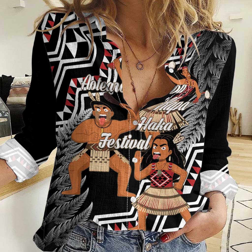 Aotearoa Kapa Haka Women Casual Shirt 2025 Festival - Traditional Maori Dance LT14 Female Black - Polynesian Pride