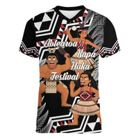 Aotearoa Kapa Haka Women V-Neck T-Shirt 2025 Festival - Traditional Maori Dance LT14 Female Black - Polynesian Pride