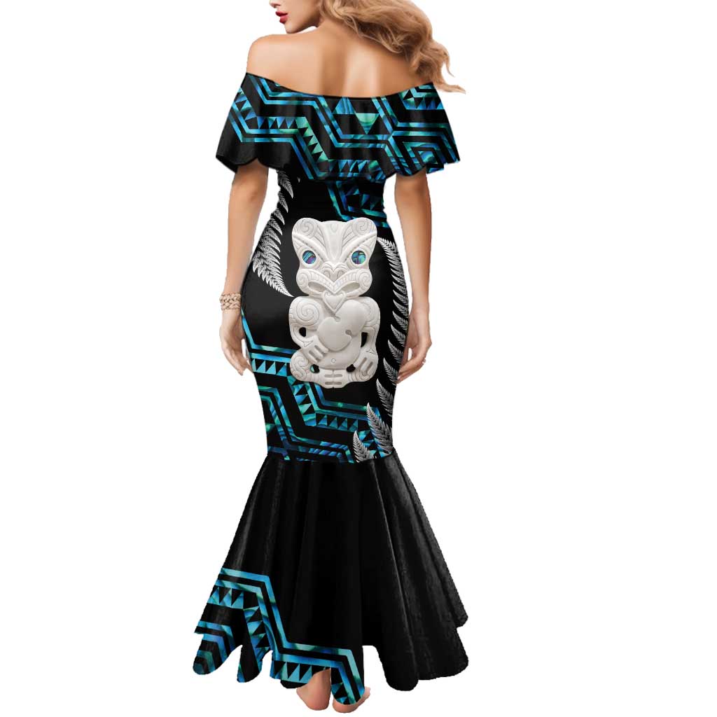 Aotearoa Taniko Paua Shell With Hei Tiki Family Matching Mermaid Dress and Hawaiian Shirt LT14 - Polynesian Pride