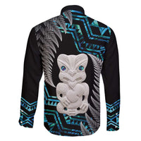 Aotearoa Taniko Paua Shell With Hei Tiki Family Matching Off Shoulder Maxi Dress and Hawaiian Shirt LT14 - Polynesian Pride