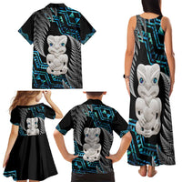 Aotearoa Taniko Paua Shell With Hei Tiki Family Matching Tank Maxi Dress and Hawaiian Shirt LT14 - Polynesian Pride