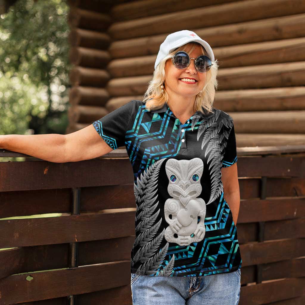 Aotearoa Taniko Paua Shell With Hei Tiki Women Polo Shirt