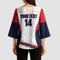 AS Venus Tahiti Football Custom Kimono Sleeve Blouse Go Champions Polynesian Pattern