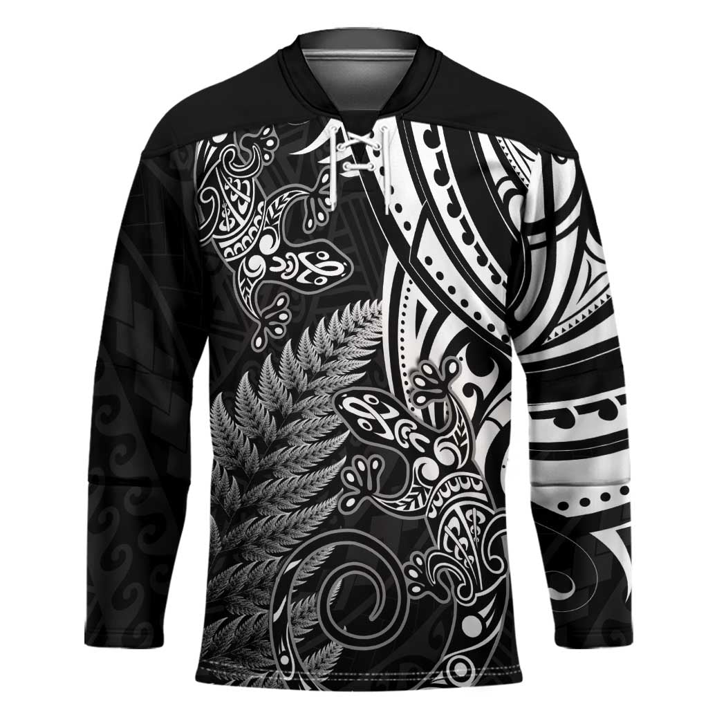 New Zealand Lizard Hockey Jersey Silver Fern Aotearoa Maori - Polynesian Pride