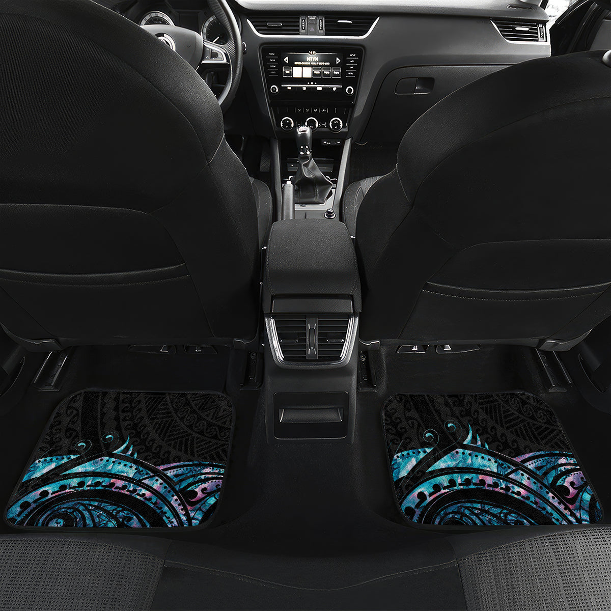 New Zealand Lizard Car Mats Silver Fern Aotearoa Maori With Paua Shell