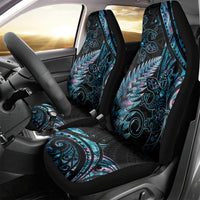 New Zealand Lizard Car Seat Cover Silver Fern Aotearoa Maori With Paua Shell