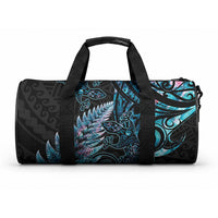 New Zealand Lizard Duffle Bag Silver Fern Aotearoa Maori With Paua Shell LT14 One size Turquoise - Polynesian Pride
