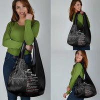 Custom New Zealand Haka Rugby Grocery Bag Pacific Go Black Silver Fern