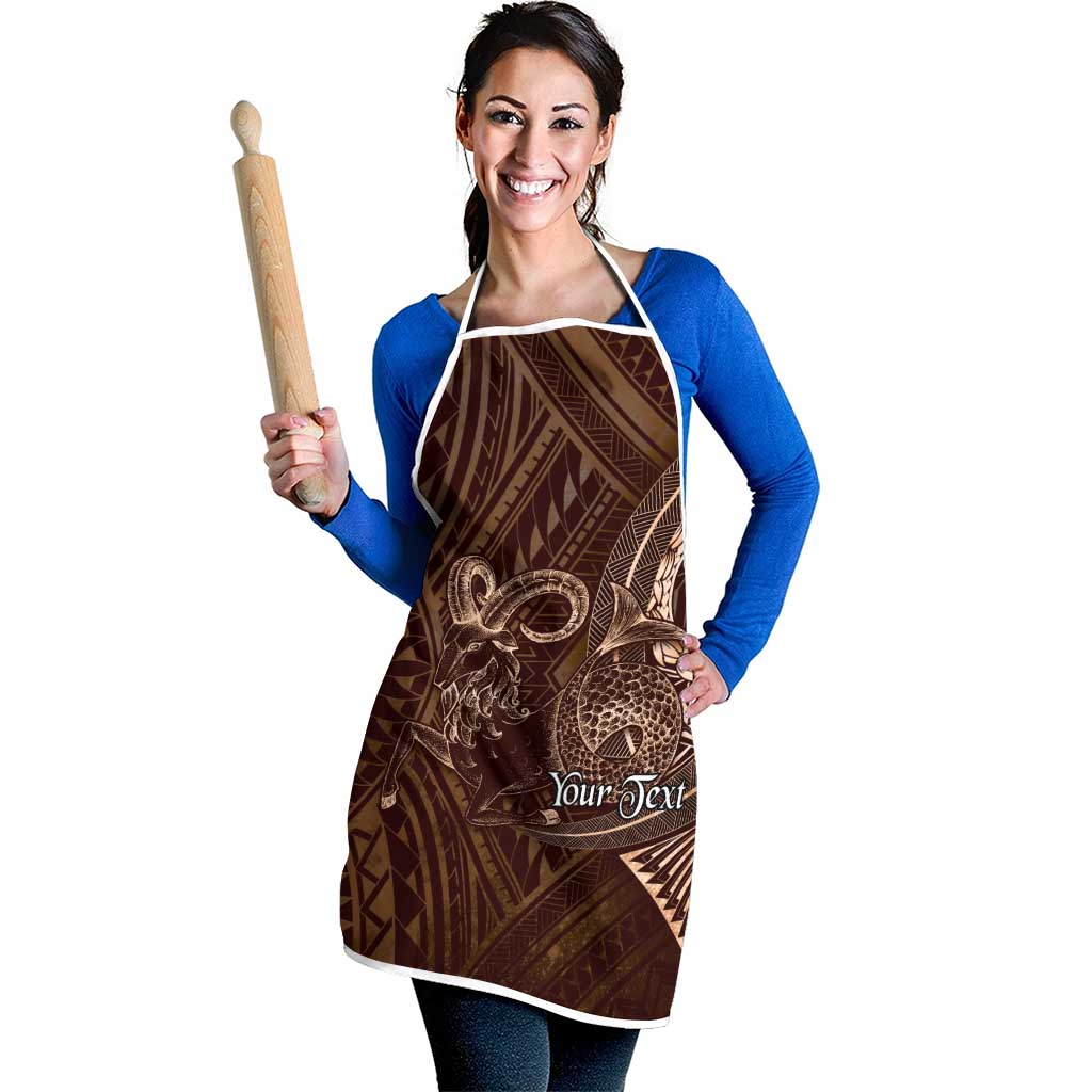Personalised Polynesia Zodiac Capricorn Apron Galaxy Polynesian Pattern Chest Tattoo Style