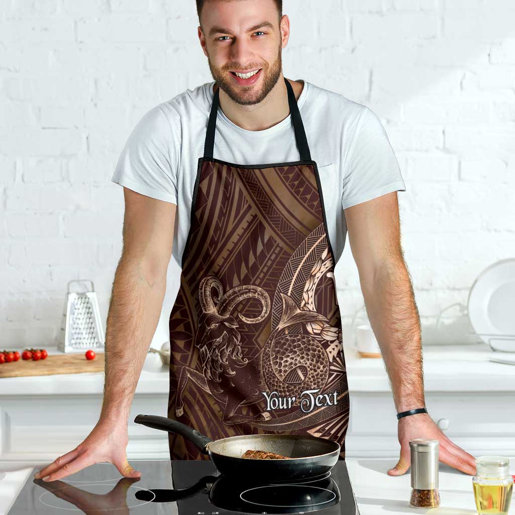 Personalised Polynesia Zodiac Capricorn Apron Galaxy Polynesian Pattern Chest Tattoo Style