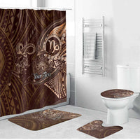 Personalised Polynesia Zodiac Capricorn Bathroom Set Galaxy Polynesian Pattern Chest Tattoo Style