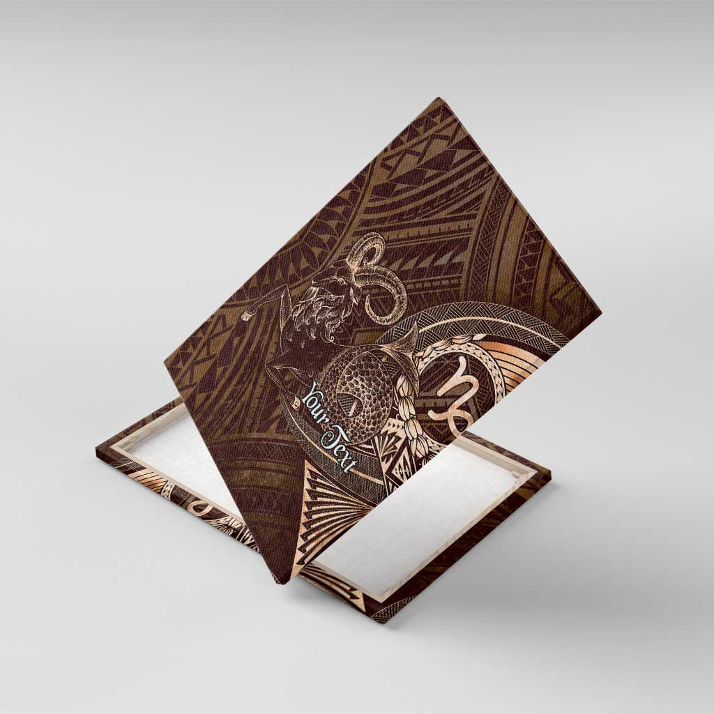 Personalised Polynesia Zodiac Capricorn Canvas Wall Art Galaxy Polynesian Pattern Chest Tattoo Style