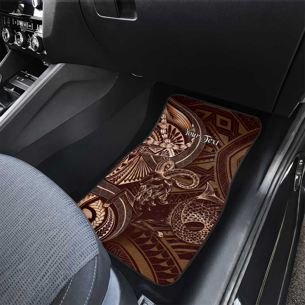 Personalised Polynesia Zodiac Capricorn Car Mats Galaxy Polynesian Pattern Chest Tattoo Style