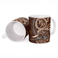 Personalised Polynesia Zodiac Capricorn Ceramic Mug Galaxy Polynesian Pattern Chest Tattoo Style