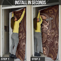 Personalised Polynesia Zodiac Capricorn Door Cover Galaxy Polynesian Pattern Chest Tattoo Style