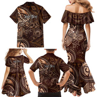 Personalised Polynesia Zodiac Capricorn Family Matching Mermaid Dress and Hawaiian Shirt Galaxy Polynesian Pattern Chest Tattoo Style LT14 - Polynesian Pride