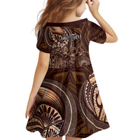 Personalised Polynesia Zodiac Capricorn Family Matching Off The Shoulder Long Sleeve Dress and Hawaiian Shirt Galaxy Polynesian Pattern Chest Tattoo Style LT14 - Polynesian Pride