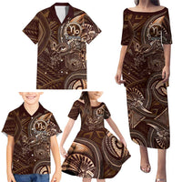 Personalised Polynesia Zodiac Capricorn Family Matching Puletasi and Hawaiian Shirt Galaxy Polynesian Pattern Chest Tattoo Style LT14 - Polynesian Pride