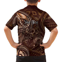 Personalised Polynesia Zodiac Capricorn Family Matching Short Sleeve Bodycon Dress and Hawaiian Shirt Galaxy Polynesian Pattern Chest Tattoo Style LT14 - Polynesian Pride