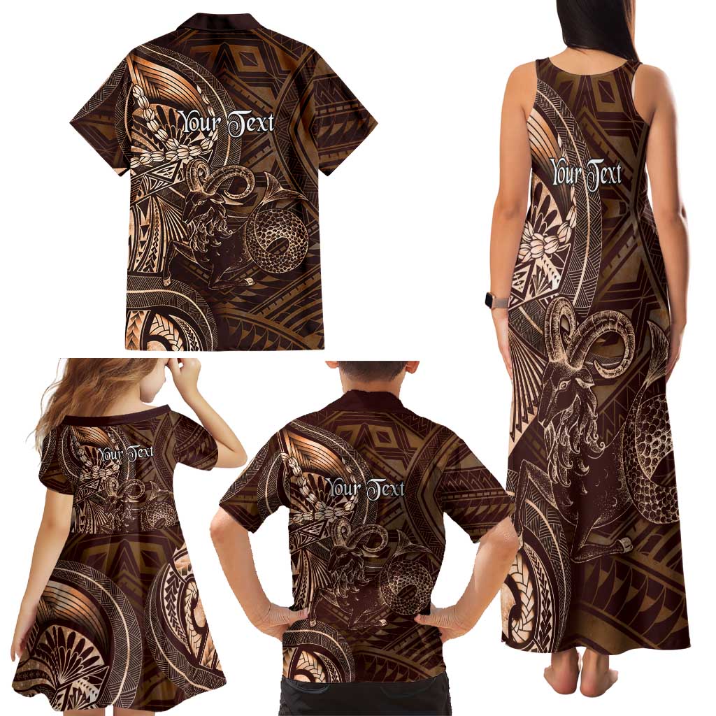 Personalised Polynesia Zodiac Capricorn Family Matching Tank Maxi Dress and Hawaiian Shirt Galaxy Polynesian Pattern Chest Tattoo Style LT14 - Polynesian Pride