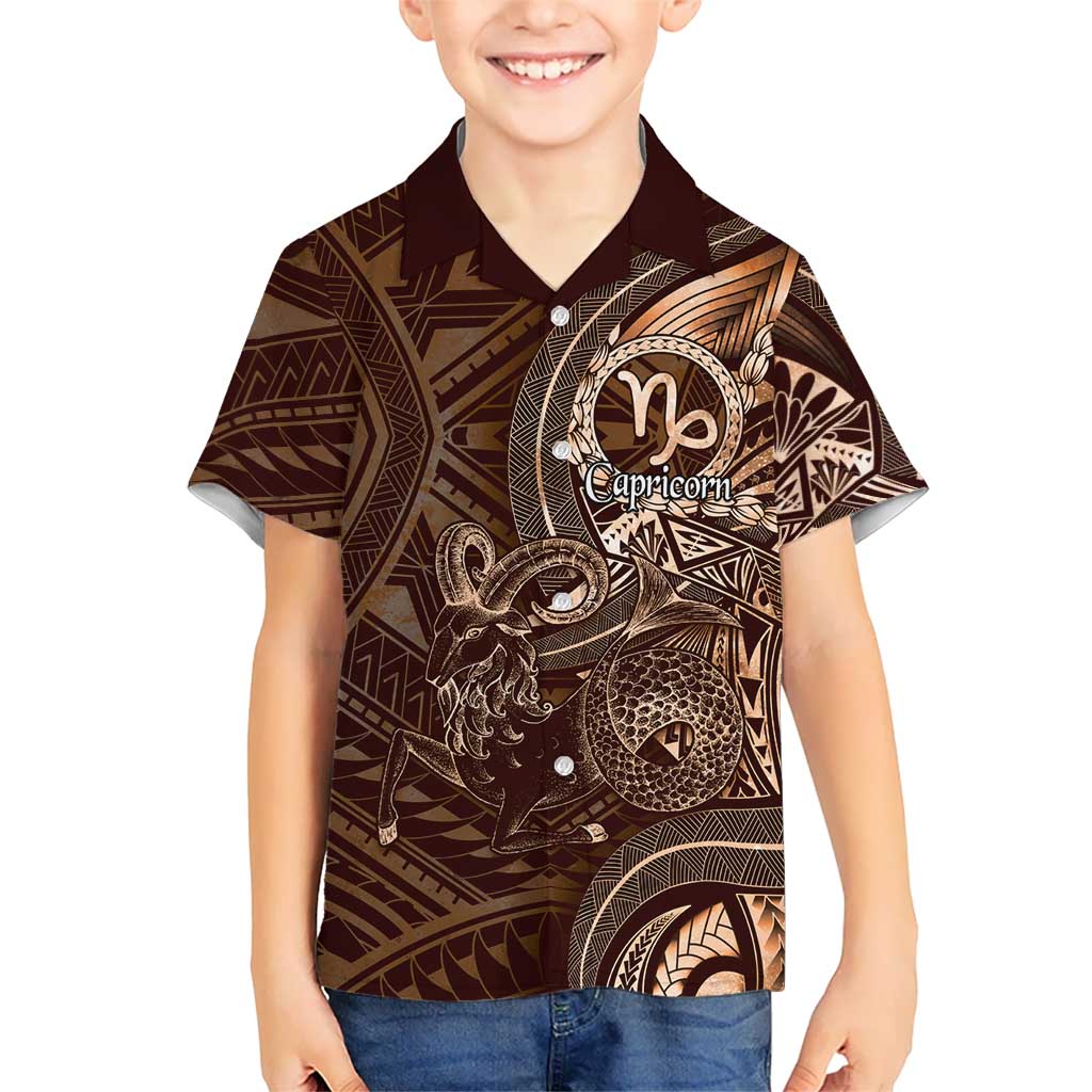 Personalised Polynesia Zodiac Capricorn Hawaiian Shirt Galaxy Polynesian Pattern Chest Tattoo Style LT14 - Polynesian Pride