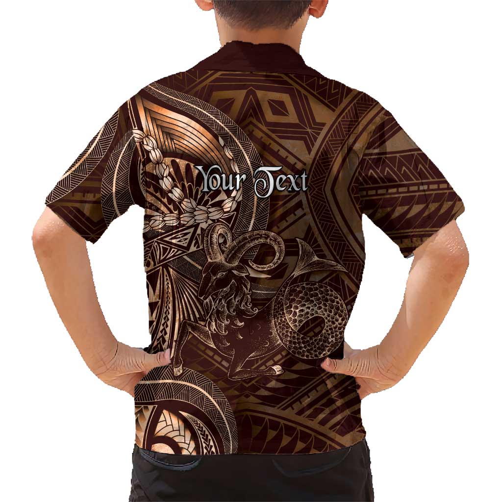 Personalised Polynesia Zodiac Capricorn Hawaiian Shirt Galaxy Polynesian Pattern Chest Tattoo Style LT14 - Polynesian Pride