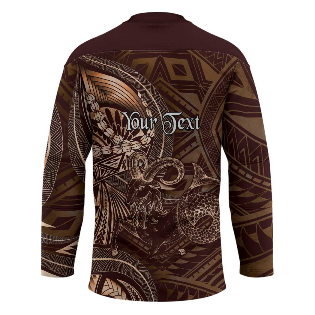 Personalised Polynesia Zodiac Capricorn Hockey Jersey Galaxy Polynesian Pattern Chest Tattoo Style LT14 - Polynesian Pride