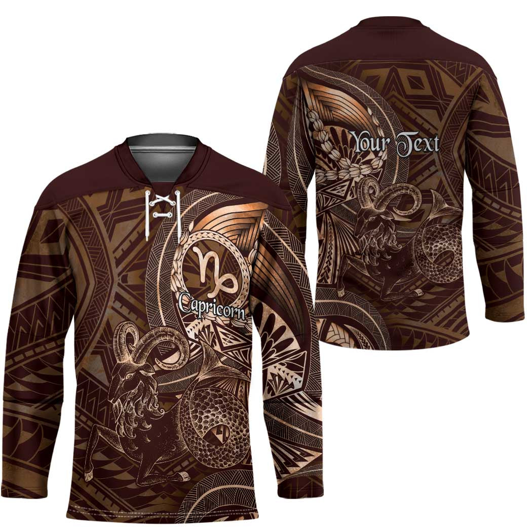 Personalised Polynesia Zodiac Capricorn Hockey Jersey Galaxy Polynesian Pattern Chest Tattoo Style LT14 - Polynesian Pride