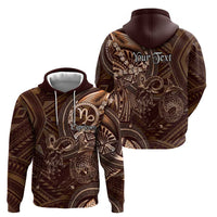 Personalised Polynesia Zodiac Capricorn Hoodie Galaxy Polynesian Pattern Chest Tattoo Style LT14 - Polynesian Pride