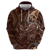 Personalised Polynesia Zodiac Capricorn Hoodie Galaxy Polynesian Pattern Chest Tattoo Style LT14 - Polynesian Pride
