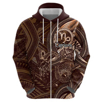 Personalised Polynesia Zodiac Capricorn Hoodie Galaxy Polynesian Pattern Chest Tattoo Style LT14 - Polynesian Pride