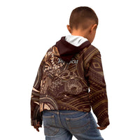 Personalised Polynesia Zodiac Capricorn Kid Hoodie Galaxy Polynesian Pattern Chest Tattoo Style LT14 - Polynesian Pride