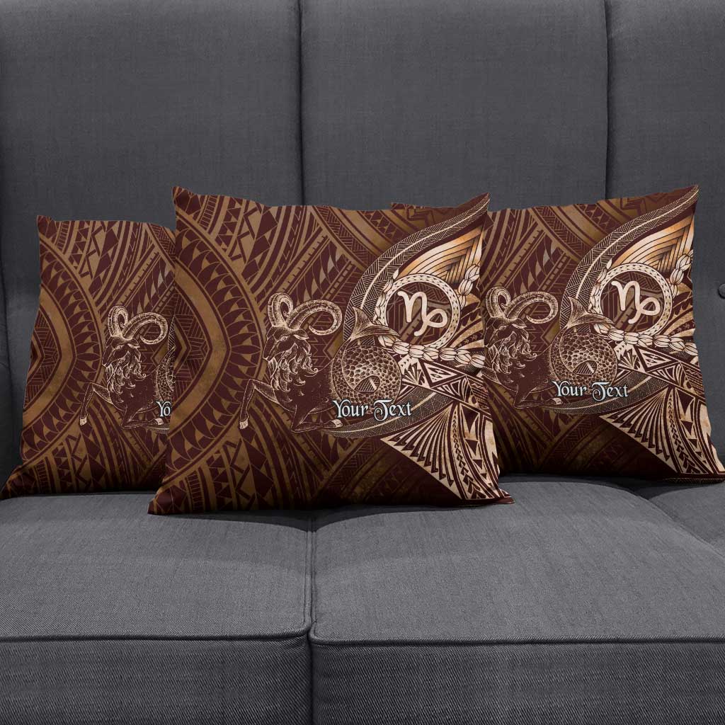 Personalised Polynesia Zodiac Capricorn Pillow Cover Galaxy Polynesian Pattern Chest Tattoo Style