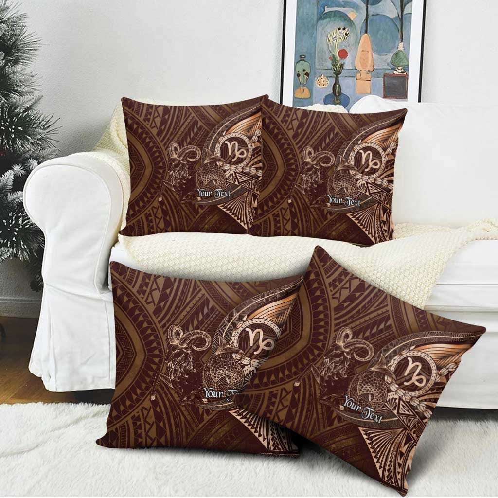 Personalised Polynesia Zodiac Capricorn Pillow Cover Galaxy Polynesian Pattern Chest Tattoo Style