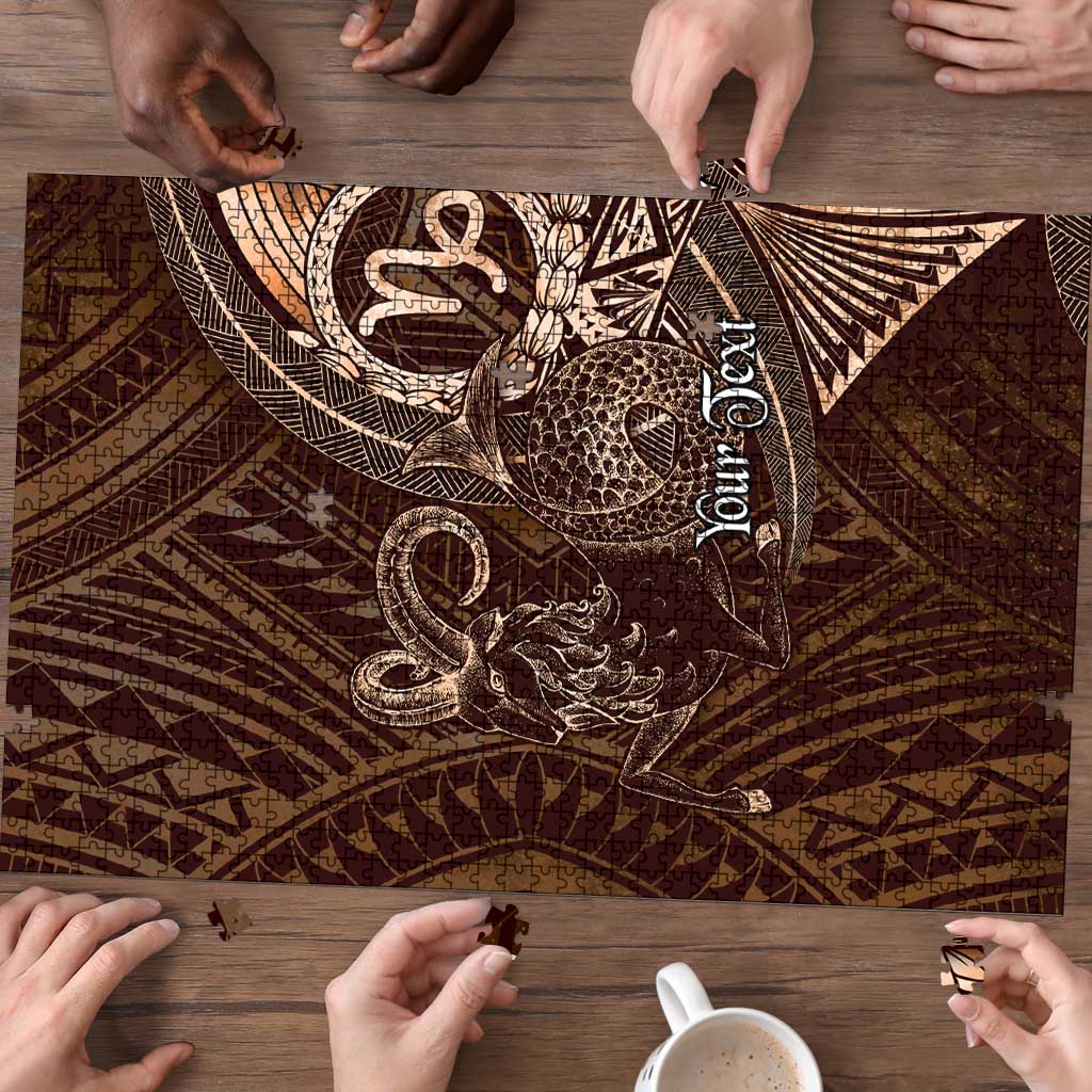 Personalised Polynesia Zodiac Capricorn Puzzle Galaxy Polynesian Pattern Chest Tattoo Style