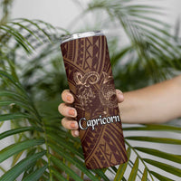 Personalised Polynesia Zodiac Capricorn Skinny Tumbler Galaxy Polynesian Pattern Chest Tattoo Style