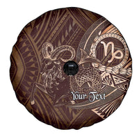 Personalised Polynesia Zodiac Capricorn Spare Tire Cover Galaxy Polynesian Pattern Chest Tattoo Style