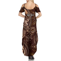 Personalised Polynesia Zodiac Capricorn Summer Maxi Dress Galaxy Polynesian Pattern Chest Tattoo Style LT14 - Polynesian Pride