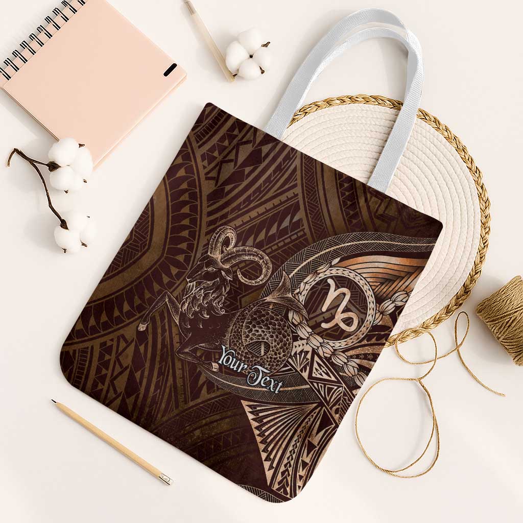 Personalised Polynesia Zodiac Capricorn Tote Bag Galaxy Polynesian Pattern Chest Tattoo Style