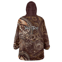 Personalised Polynesia Zodiac Capricorn Wearable Blanket Hoodie Galaxy Polynesian Pattern Chest Tattoo Style