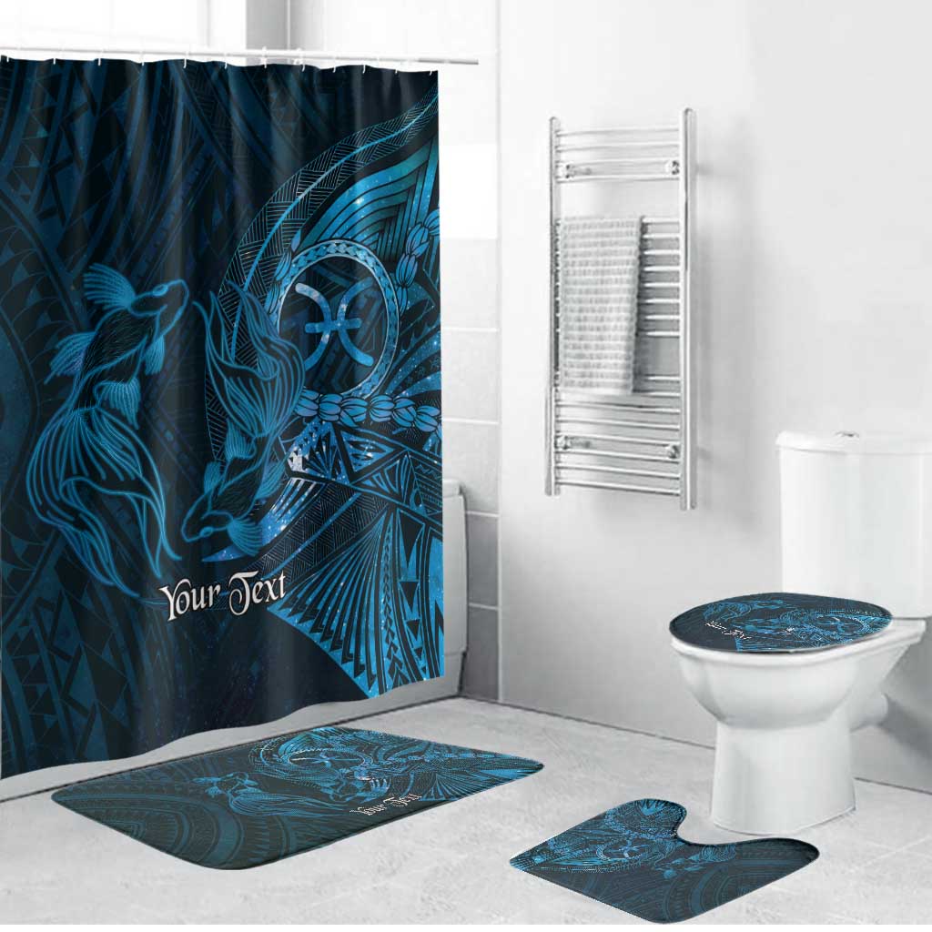 Personalised Polynesia Zodiac Pisces Bathroom Set Galaxy Polynesian Pattern Chest Tattoo Style