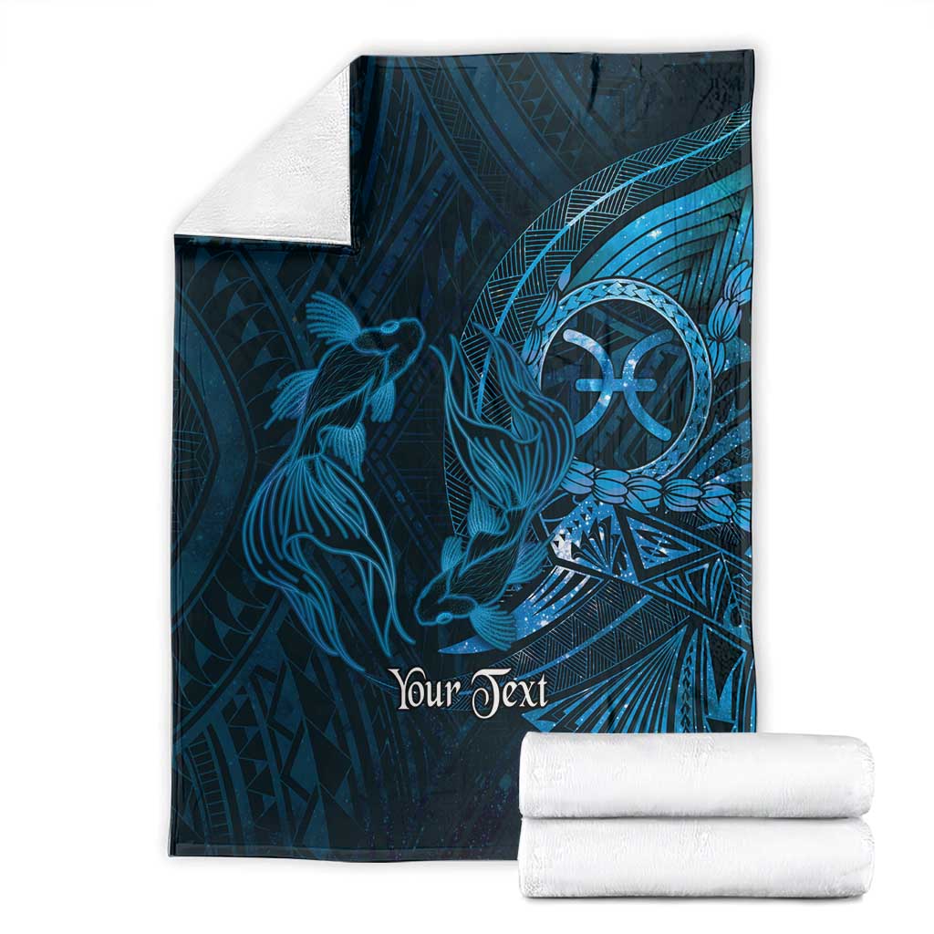 Personalised Polynesia Zodiac Pisces Blanket Galaxy Polynesian Pattern Chest Tattoo Style