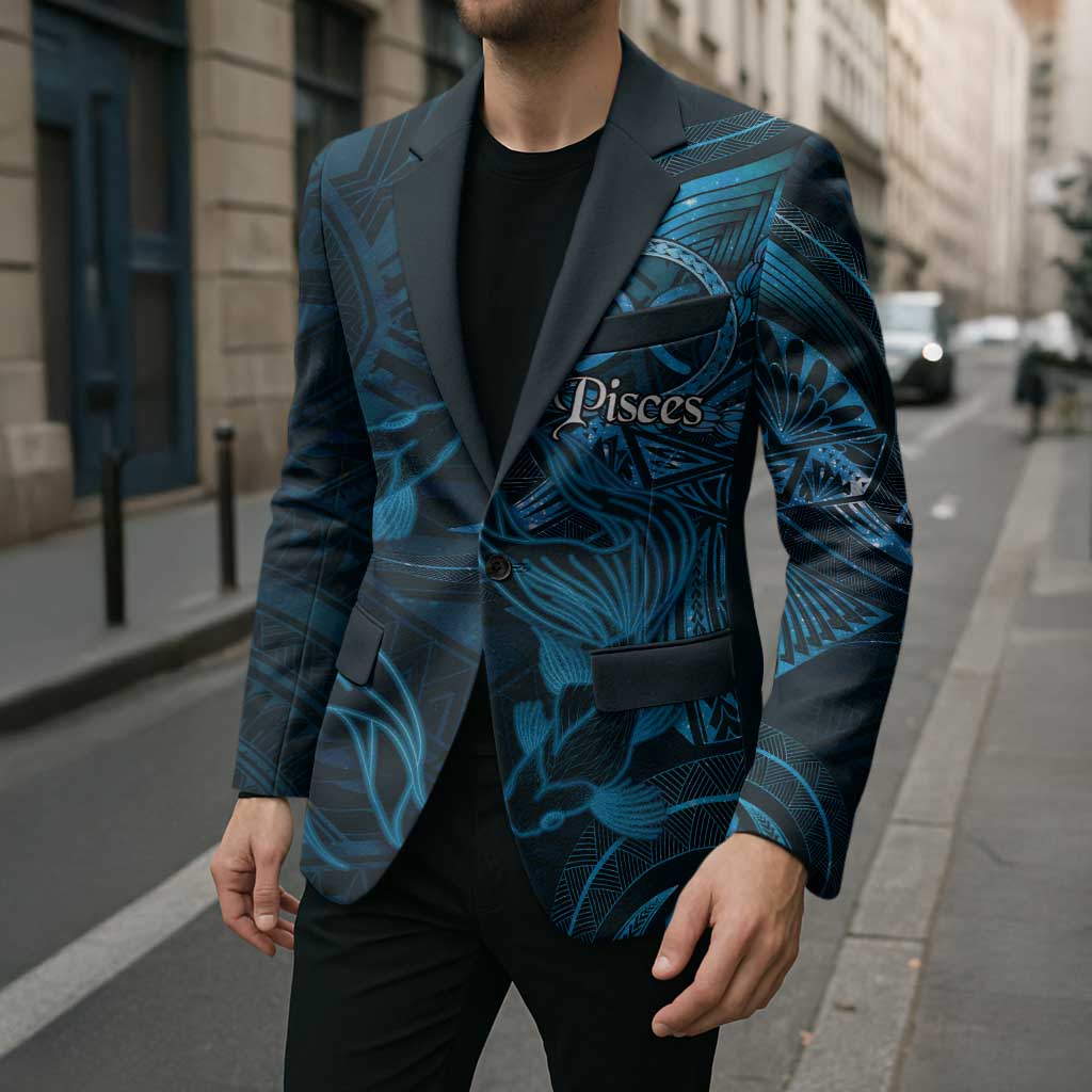 Personalised Polynesia Zodiac Pisces Blazer Galaxy Polynesian Pattern Chest Tattoo Style