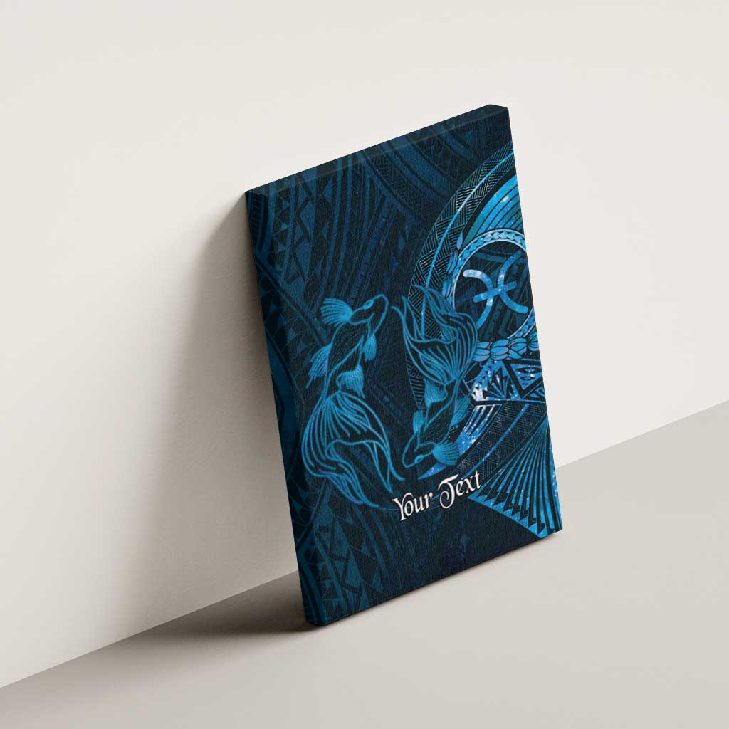Personalised Polynesia Zodiac Pisces Canvas Wall Art Galaxy Polynesian Pattern Chest Tattoo Style