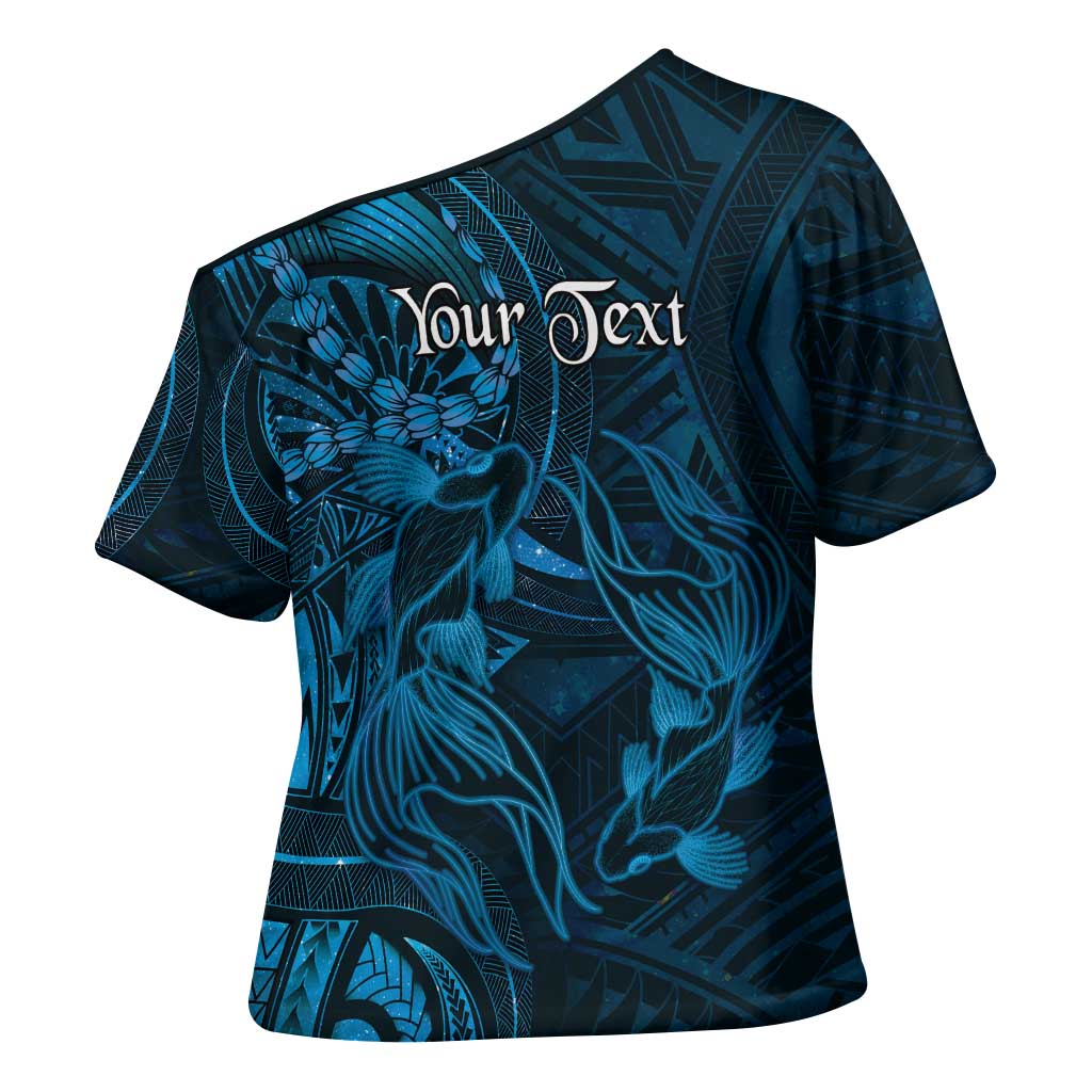 Personalised Polynesia Zodiac Pisces Cross Shoulder Shirt Galaxy Polynesian Pattern Chest Tattoo Style LT14 - Polynesian Pride