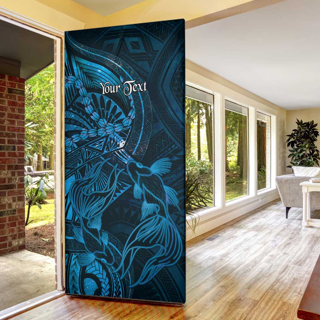 Personalised Polynesia Zodiac Pisces Door Cover Galaxy Polynesian Pattern Chest Tattoo Style