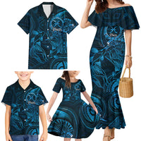 Personalised Polynesia Zodiac Pisces Family Matching Mermaid Dress and Hawaiian Shirt Galaxy Polynesian Pattern Chest Tattoo Style LT14 - Polynesian Pride